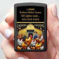 Leghorn Farmer With His Flock Zippo Lighter