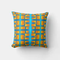 Minimalism Abstract Aqua and Bright Orange Throw Pillow