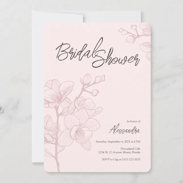 Pink Orchid Moments | Wedding Bridal Shower Invitation