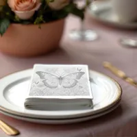 Decorative Butterfly Line Art Elegant Fine Dining Napkins