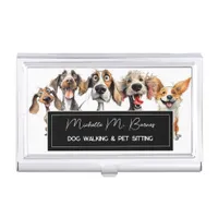 Puppy Dog Walking Pet Sitting Business Card Holder