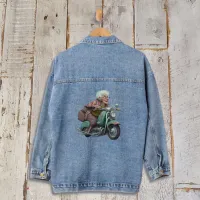 Funny Grandma on Motorcycle Denim Jacket