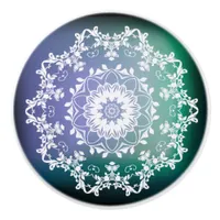 Blue and Green Mandala Ceramic Knob