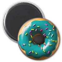 Blue Frosted Donut with Sprinkles Magnet