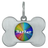 Rainbow Circular Gradient Pet Name Pet Name Tag