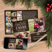 Rustic Wood Christmas Verse Holiday Photo Collage