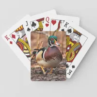 Stunning Wood Duck in the Woods Playing Cards