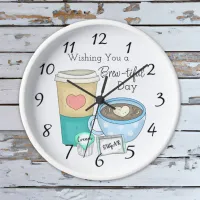 Wishing You a Brew-tiful Day | Coffee Pun Clock