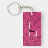 Hearts Monogram and Name with Email Keychain