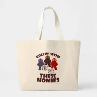 Fun Rolling Homies Boardgame Meeple Design Large Tote Bag