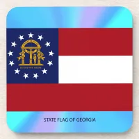 Georgia State Flag Beverage Coaster