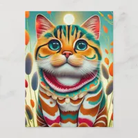 Colorful Cat Postcard