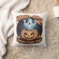 Happy ghost from a pumpkin for Halloween Throw Pillow