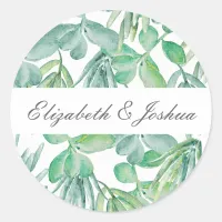 Sensational Succulents Wedding Classic Round Sticker