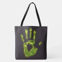 Glowing Ghoul Handprint Tote Bag