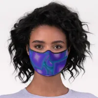 Geometric Harmony in Blues and Purples Premium Face Mask