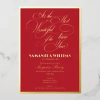 Most Wonderful Time of the Year Any Age Birthday Foil Invitation