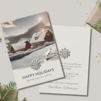 Elegant Winter Photo Business Holiday Card