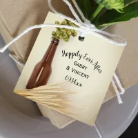 Dried Hops Wheat Hoppily Ever After Beer Wedding Favor Tags