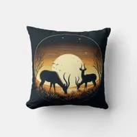 Serenity in Motion Antelope-Inspired Throw Pillow