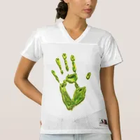 Glowing Ghoul Handprint Women's Football Jersey