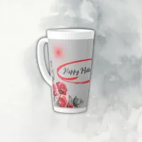 Floral Grey & Red Happy Mother's Day | Latte Mug