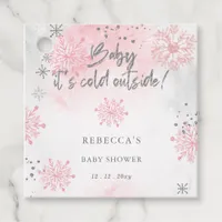 Pink Baby its Cold Outside Winter Baby Shower Favor Tags