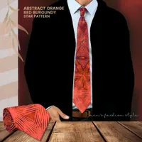 Bright Orange Pattern Neck Tie