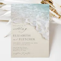 Elegant Script Coastal Beach Wedding Invitation