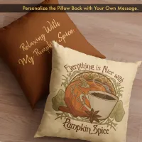 Pumpkin Spice Coffee Vintage Style Throw Pillow