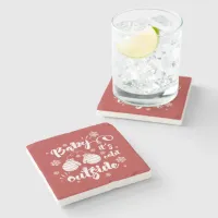 Baby its cold outside cute mittens winter stone coaster