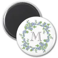 Floral Wreath Monogram Magnet