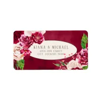 Roses Burgundy/Cream Wedding ID584 Label