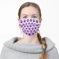 Purple Pawprint Dog or Cat Veterinarian Adult Cloth Face Mask