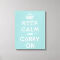 Keep Calm and Carry On Light Blue Canvas Print