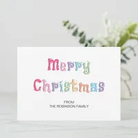 Fun Multicolor Merry Christmas Holiday Card