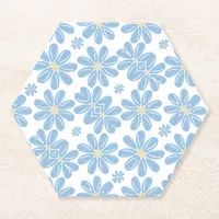 Blue Floral Pattern - Paper Coasters