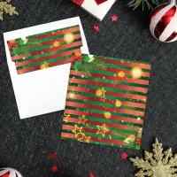 Red And Green Striped Festive Christmas Envelope Liner