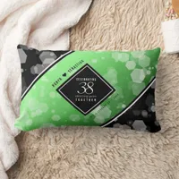 Elegant 38th Emerald Wedding Anniversary Lumbar Pillow