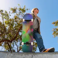 Fireworks of colors - cool fractal art   skateboard