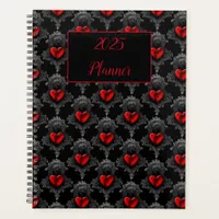 Personalized Red Goth Heart  Planner