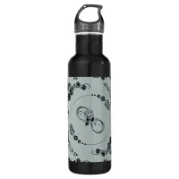 Simple Black Hearts, Floral, Infinity on Grey | Stainless Steel Water Bottle