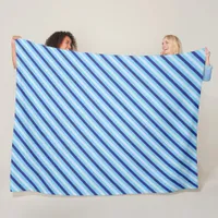 Baby Boy Navy Blue And Turquoise Stripes  Fleece Blanket