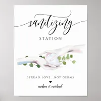 Wedding Sanitizing Station Sign PPE Watercolor