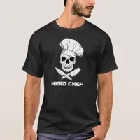 Head Chef Cool Skeleton in a Chef Hat Design T-Shirt