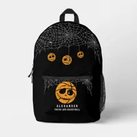 Halloween Basket Ball Trick or Basketball Birthday Printed Backpack