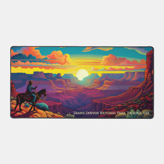 Stylized illustration Grand Canyon National Park  Desk Mat