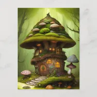 Mossy Mushroom Fairy House Postcard