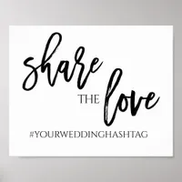 Share the Love Wedding Hashtag Sign | 8x10 | Black