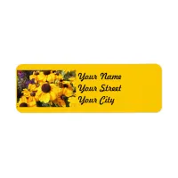 Bright yellow Black-Eyed Susan Label